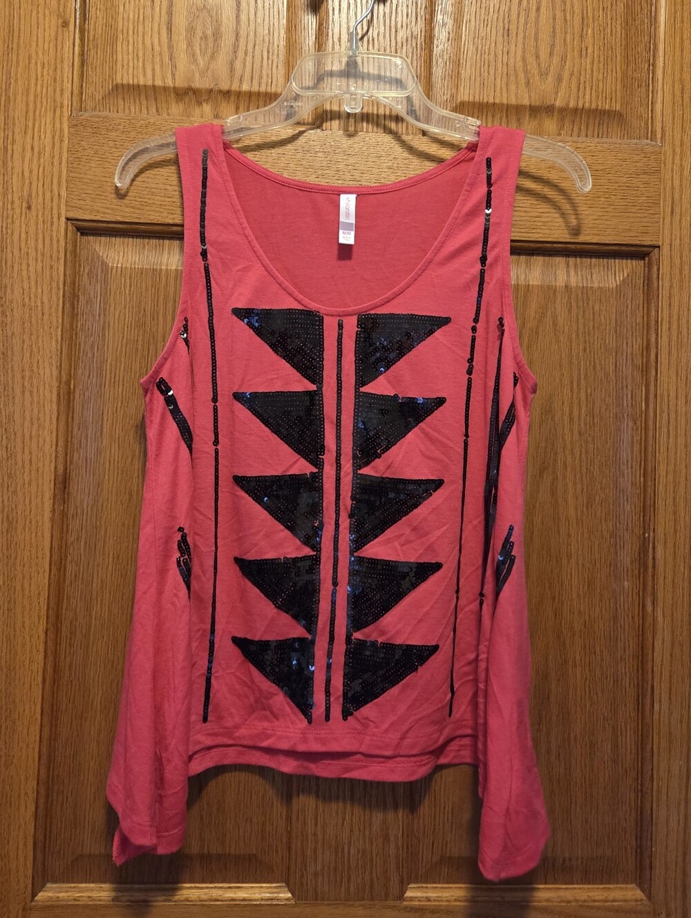 Pink Sequin Tank Top